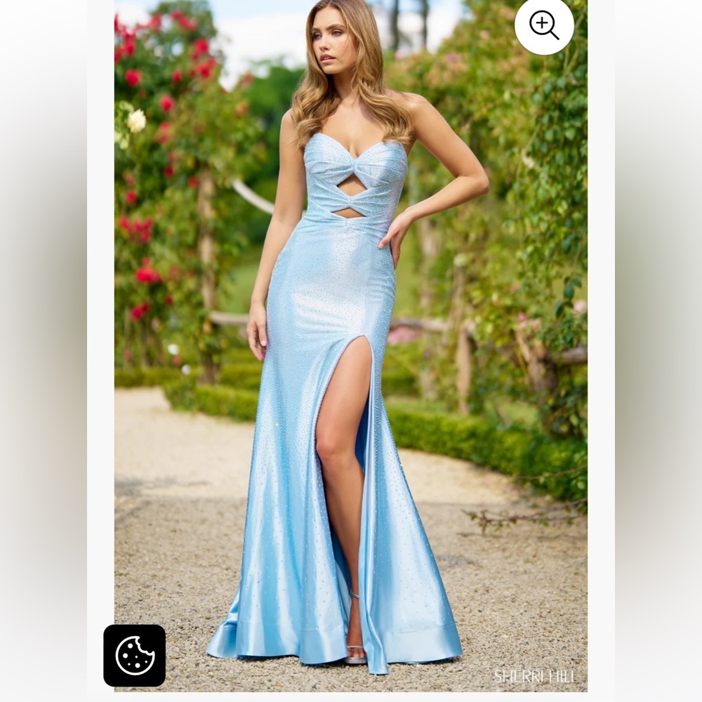 Sherri Hill strapless blue dress